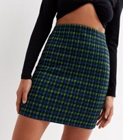 New Look Green Dogtooth Mini Tube Skirt